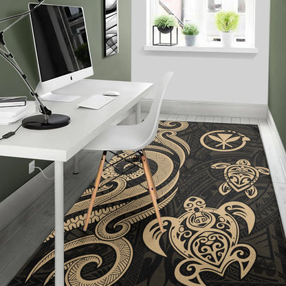 Hawaii Area Rug - Gold Tentacle Turtle-Myprintsy