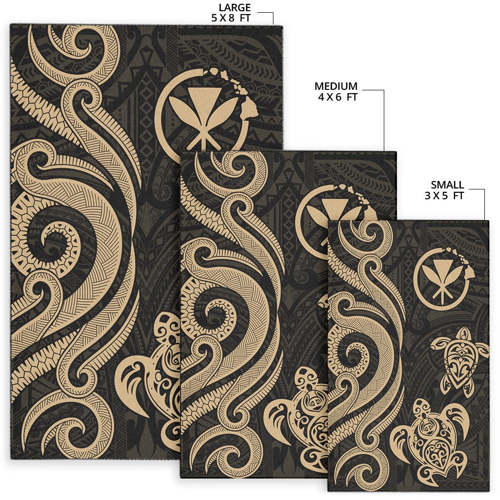 Hawaii Area Rug - Gold Tentacle Turtle-Myprintsy