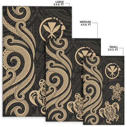 Hawaii Area Rug - Gold Tentacle Turtle-Myprintsy