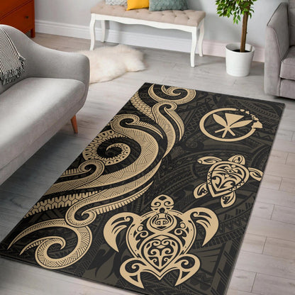 Hawaii Area Rug - Gold Tentacle Turtle-Myprintsy