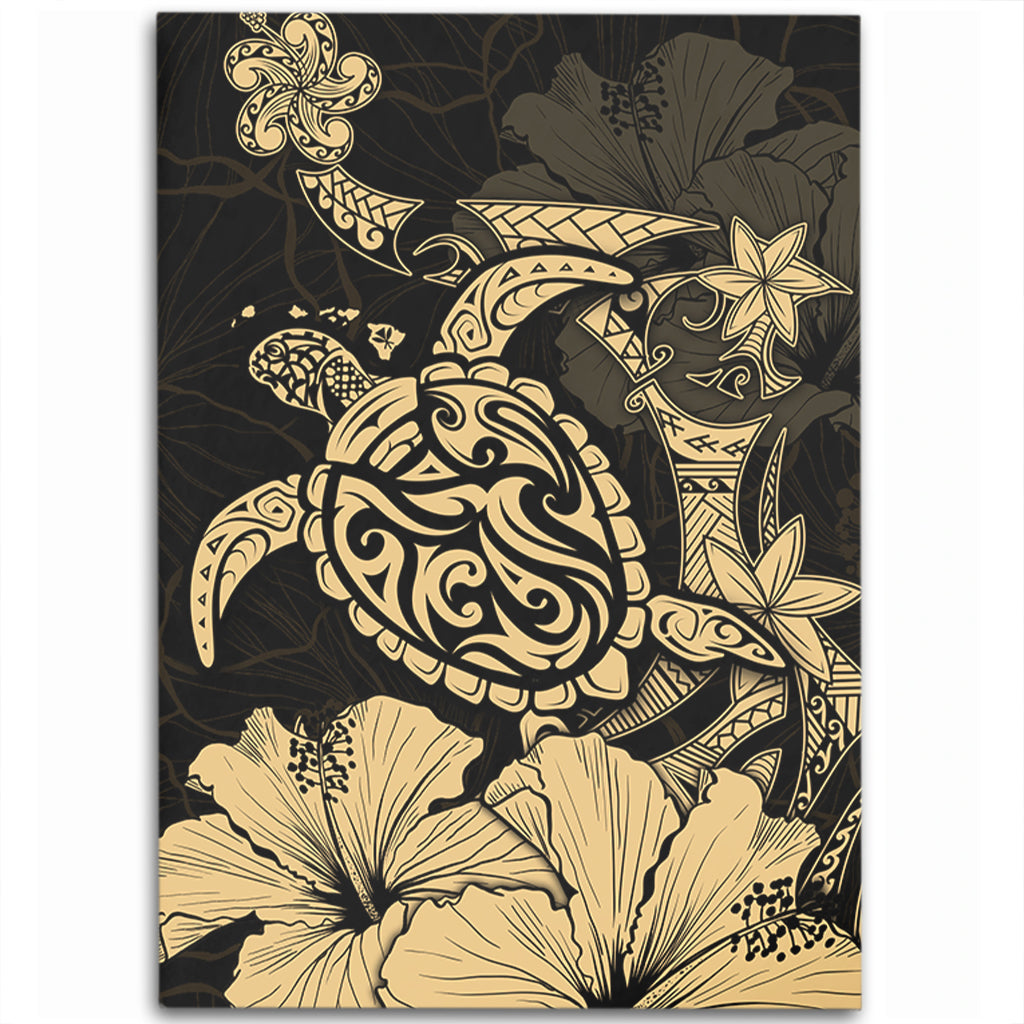 Hawaii Area Rug Golden Honu Hibiscus Serenity Style-Myprintsy