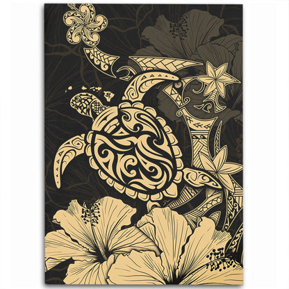 Hawaii Area Rug Golden Honu Hibiscus Serenity Style-Myprintsy