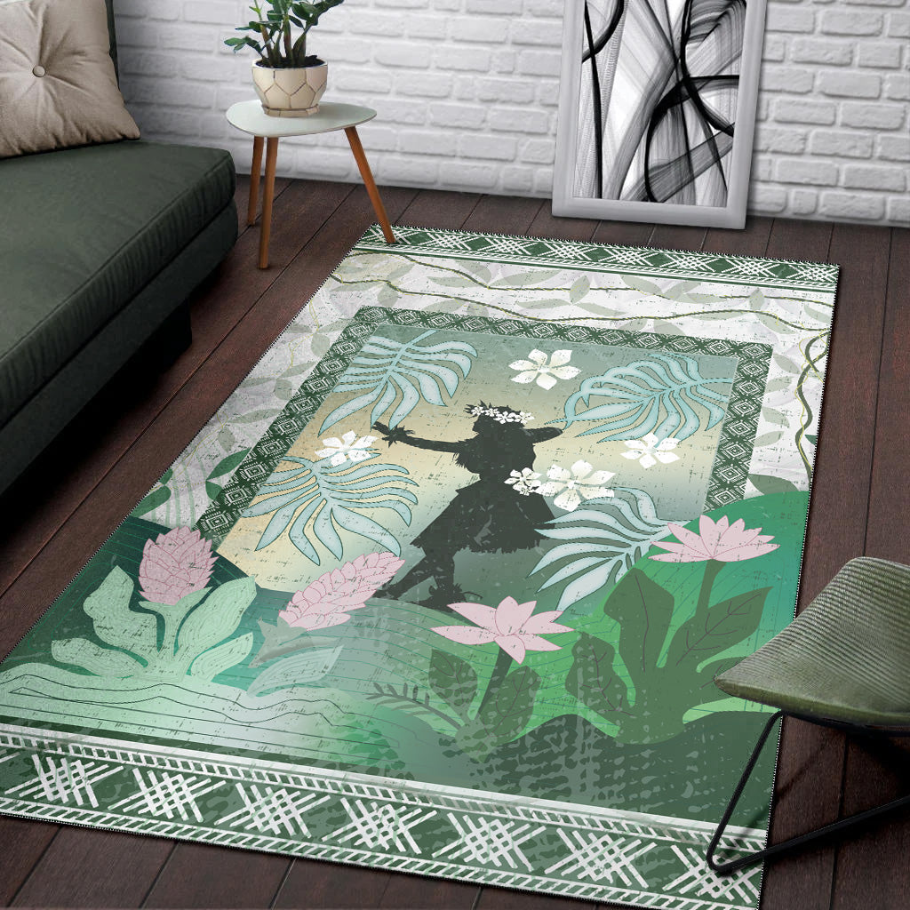 Hawaii Area Rug Hawaii Girl Hula Dancers With Tropical Flowers-Myprintsy