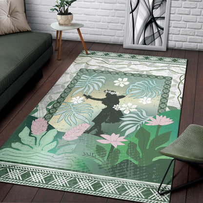 Hawaii Area Rug Hawaii Girl Hula Dancers With Tropical Flowers-Myprintsy