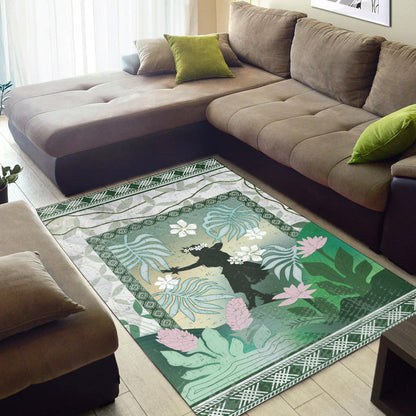 Hawaii Area Rug Hawaii Girl Hula Dancers With Tropical Flowers-Myprintsy