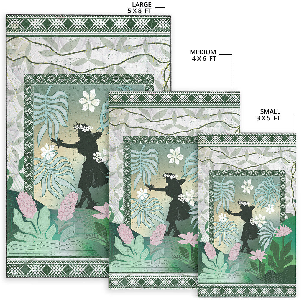 Hawaii Area Rug Hawaii Girl Hula Dancers With Tropical Flowers-Myprintsy