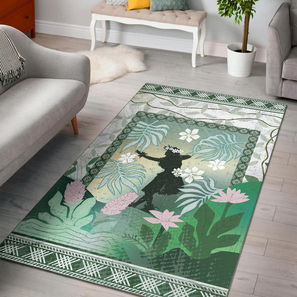 Hawaii Area Rug Hawaii Girl Hula Dancers With Tropical Flowers-Myprintsy