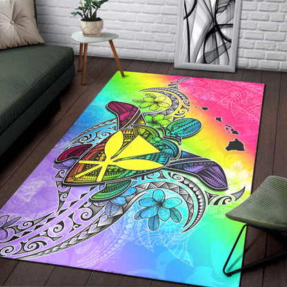 Hawaii Area Rug Hawaii Map And Turtle Tribal Patterns-Myprintsy