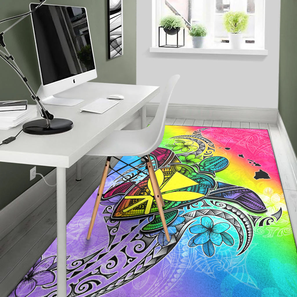 Hawaii Area Rug Hawaii Map And Turtle Tribal Patterns-Myprintsy