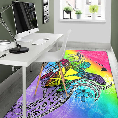 Hawaii Area Rug Hawaii Map And Turtle Tribal Patterns-Myprintsy