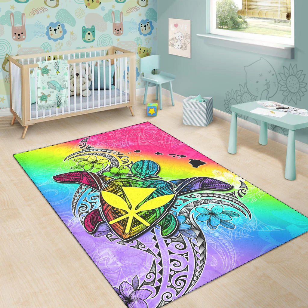 Hawaii Area Rug Hawaii Map And Turtle Tribal Patterns-Myprintsy