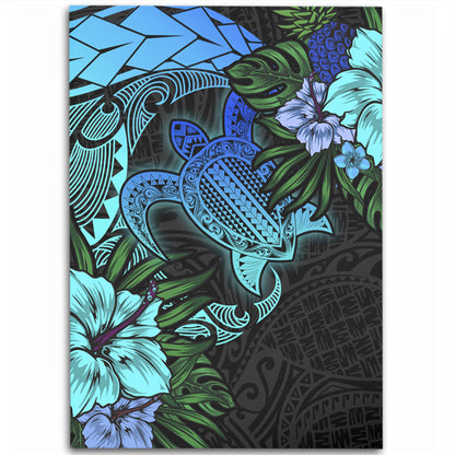 Hawaii Area Rug Hawaii Polynesian Turtle Tropical Blue Gardient Blue-Myprintsy