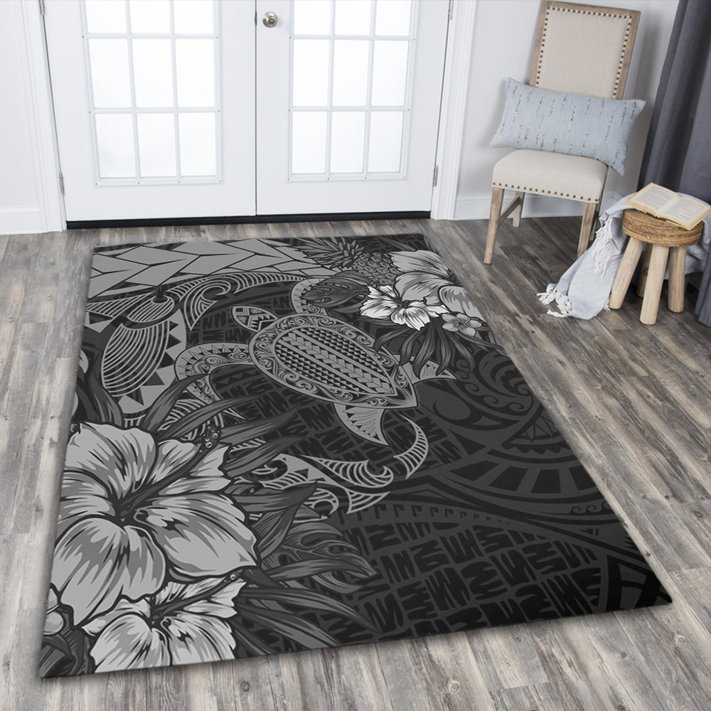 Hawaii Area Rug Hawaii Polynesian Turtle Tropical Grey-Myprintsy