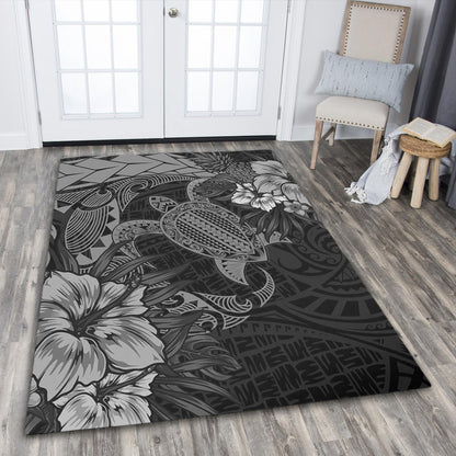 Hawaii Area Rug Hawaii Polynesian Turtle Tropical Grey-Myprintsy