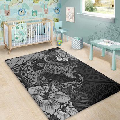 Hawaii Area Rug Hawaii Polynesian Turtle Tropical Grey-Myprintsy