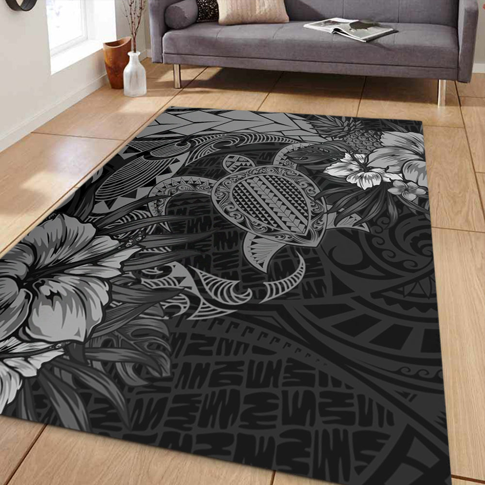 Hawaii Area Rug Hawaii Polynesian Turtle Tropical Grey-Myprintsy