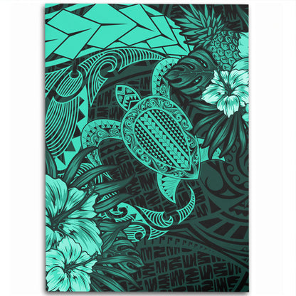 Hawaii Area Rug Hawaii Polynesian Turtle Tropical Patina Green-Myprintsy