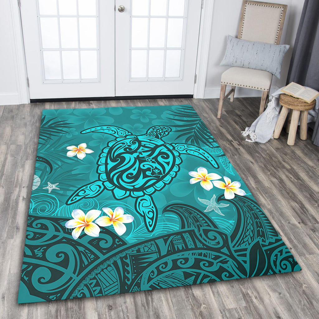 Hawaii Area Rug Hawaiian Sea Turtle & Floral Dreams-Myprintsy