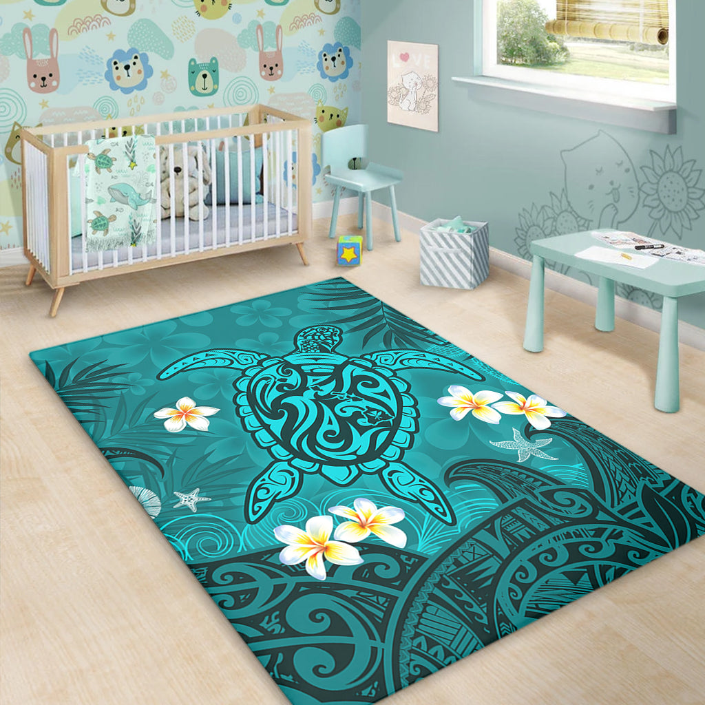 Hawaii Area Rug Hawaiian Sea Turtle & Floral Dreams-Myprintsy
