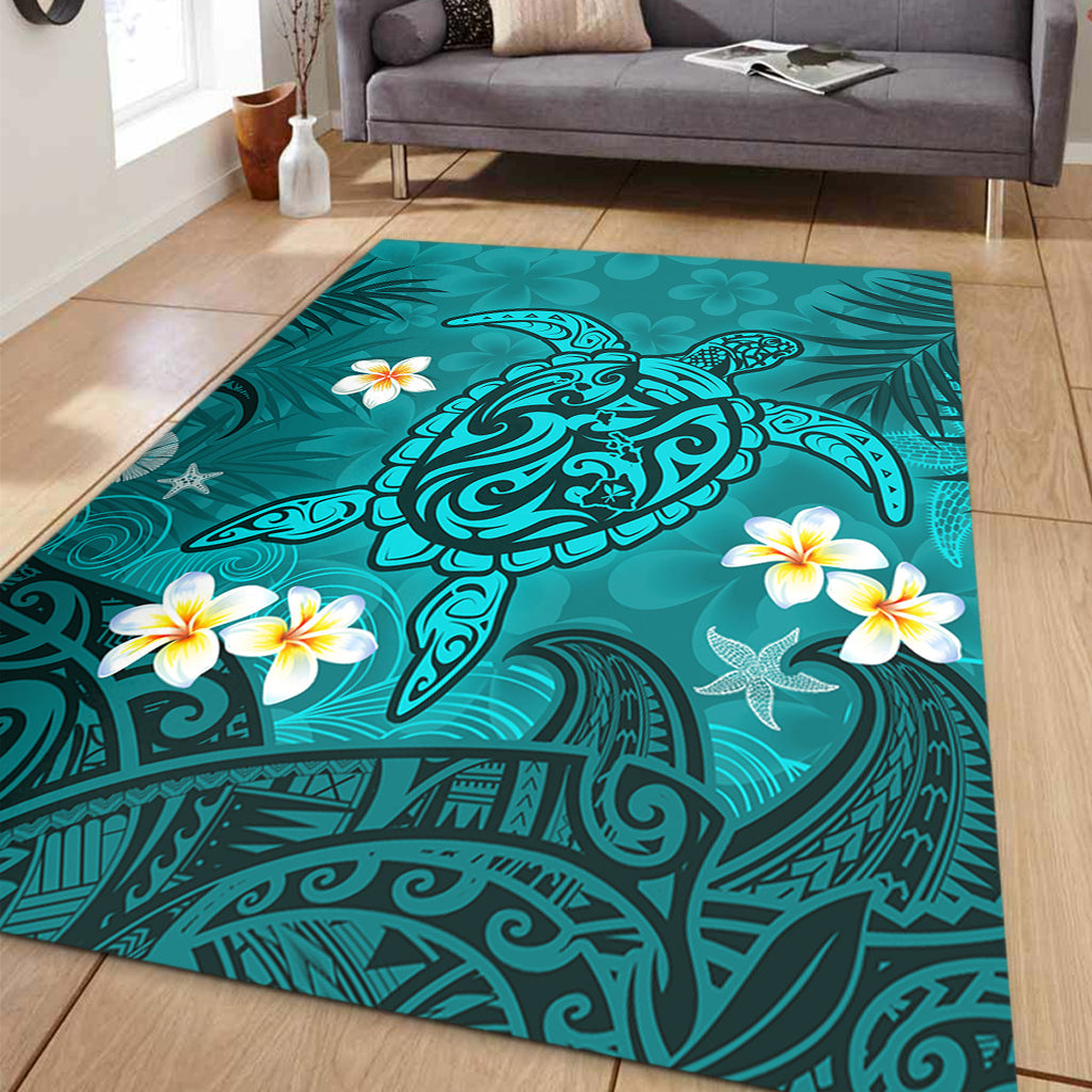 Hawaii Area Rug Hawaiian Sea Turtle & Floral Dreams-Myprintsy