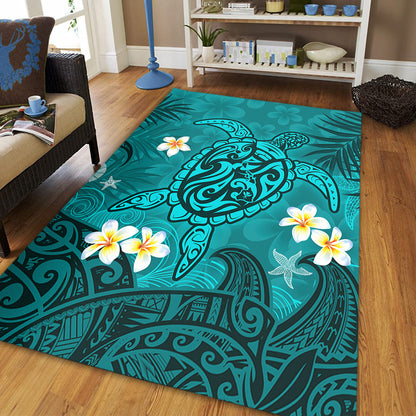 Hawaii Area Rug Hawaiian Sea Turtle & Floral Dreams-Myprintsy