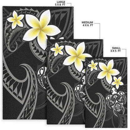 Hawaii Area Rug Hawaiian Turtle Honu Plumeria Tribal Tattoo-Myprintsy