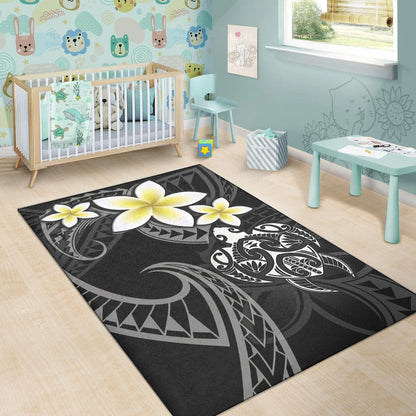 Hawaii Area Rug Hawaiian Turtle Honu Plumeria Tribal Tattoo-Myprintsy