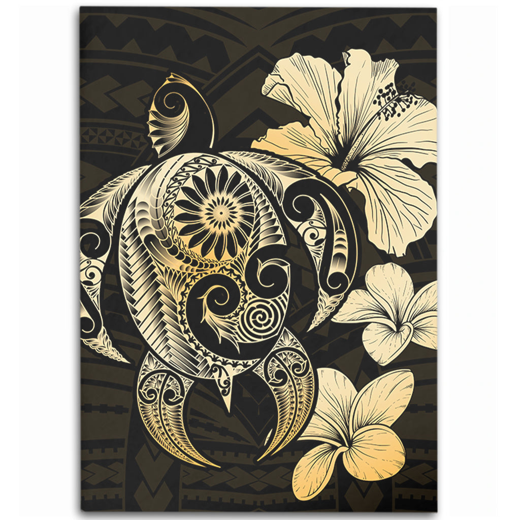 Hawaii Area Rug Hibiscus Plumeria Mix Polynesian Turtle-Myprintsy