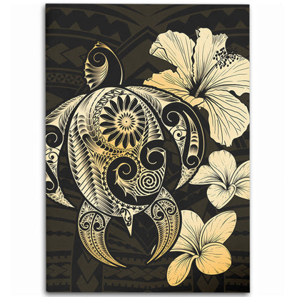 Hawaii Area Rug Hibiscus Plumeria Mix Polynesian Turtle-Myprintsy