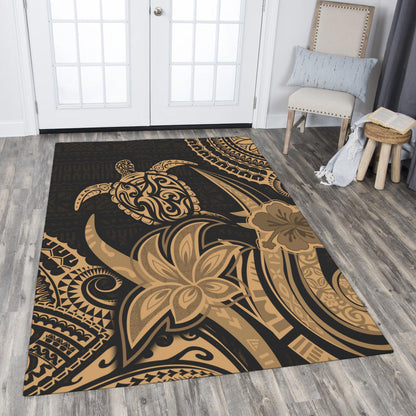 Hawaii Area Rug Honu Turtle Hibiscus Tribal Legacy-Myprintsy