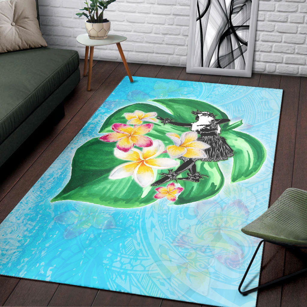 Hawaii Area Rug Hula Girls With Tropical Flowers Polynesian Style-Myprintsy