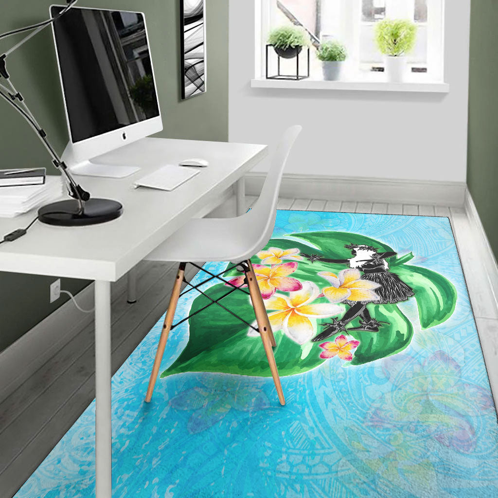 Hawaii Area Rug Hula Girls With Tropical Flowers Polynesian Style-Myprintsy