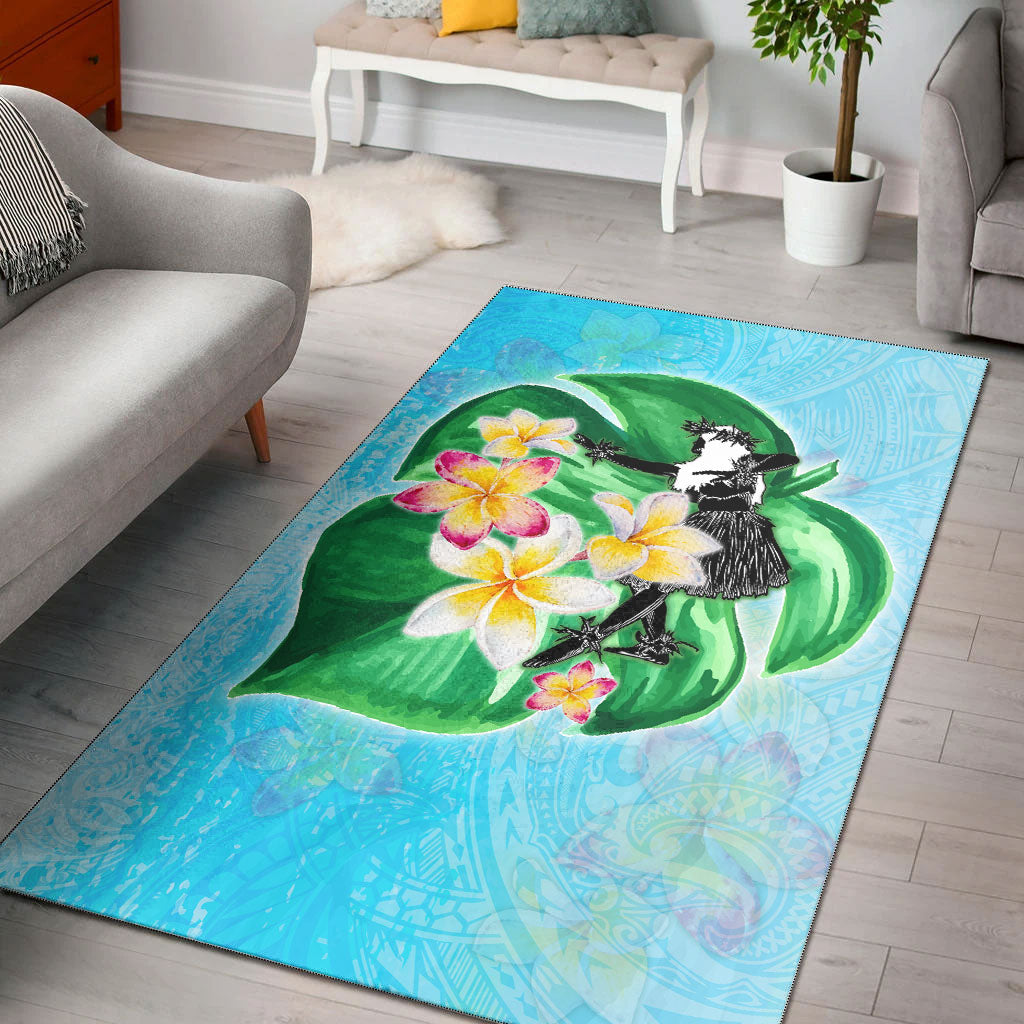 Hawaii Area Rug Hula Girls With Tropical Flowers Polynesian Style-Myprintsy