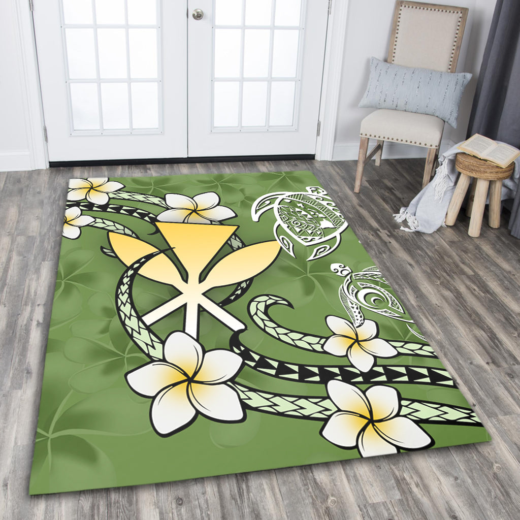 Hawaii Area Rug Kanaka And Turtle Map Plumeria Polynesia-Myprintsy