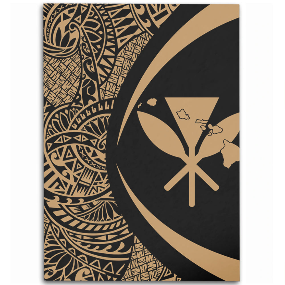 Hawaii Area Rug Kanaka Maoli Hawaiian Map Lauhala Gold Circle-Myprintsy