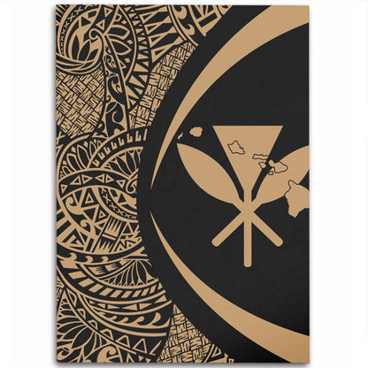 Hawaii Area Rug Kanaka Maoli Hawaiian Map Lauhala Gold Circle-Myprintsy