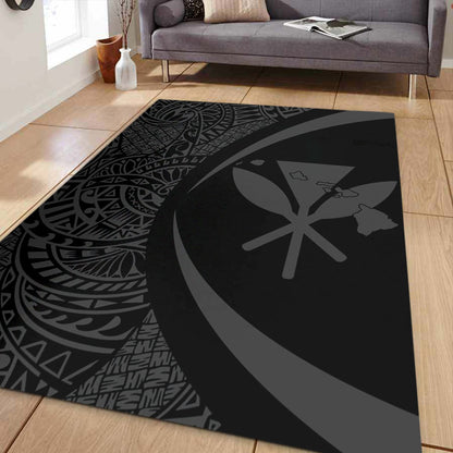 Hawaii Area Rug Kanaka Maoli Hawaiian Map Lauhala Gray Circle-Myprintsy