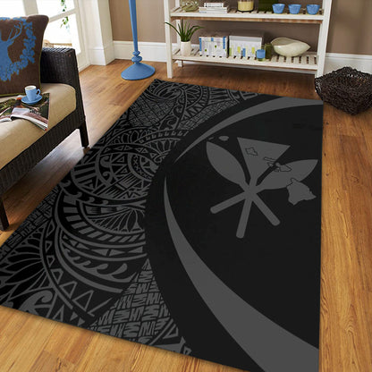 Hawaii Area Rug Kanaka Maoli Hawaiian Map Lauhala Gray Circle-Myprintsy