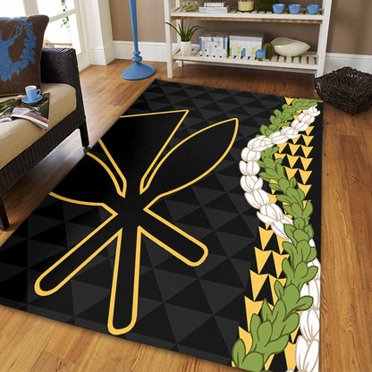 Hawaii Area Rug Kanaka Maoli Puakenikeni Maile Flower Lei-Myprintsy