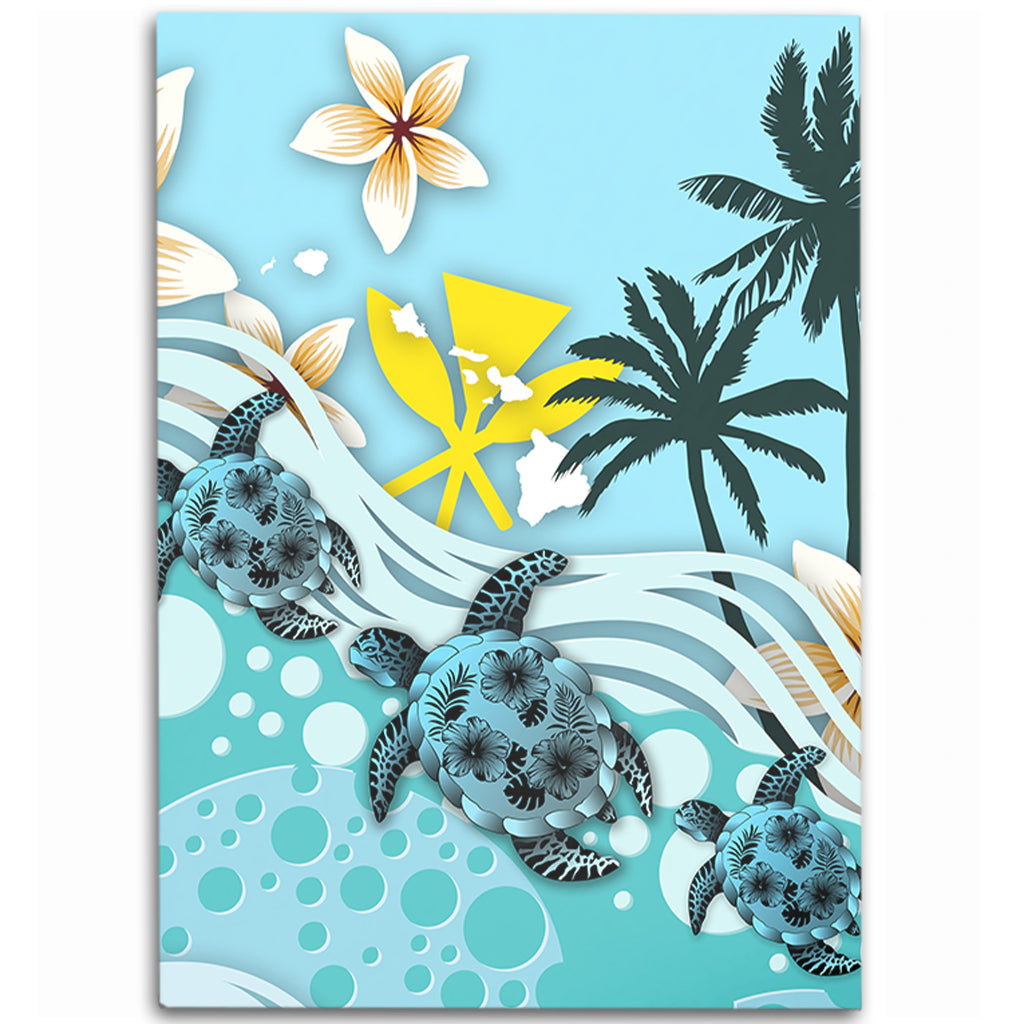 Hawaii Area Rug Kanaka Maoli Turte Blue Hibiscus-Myprintsy