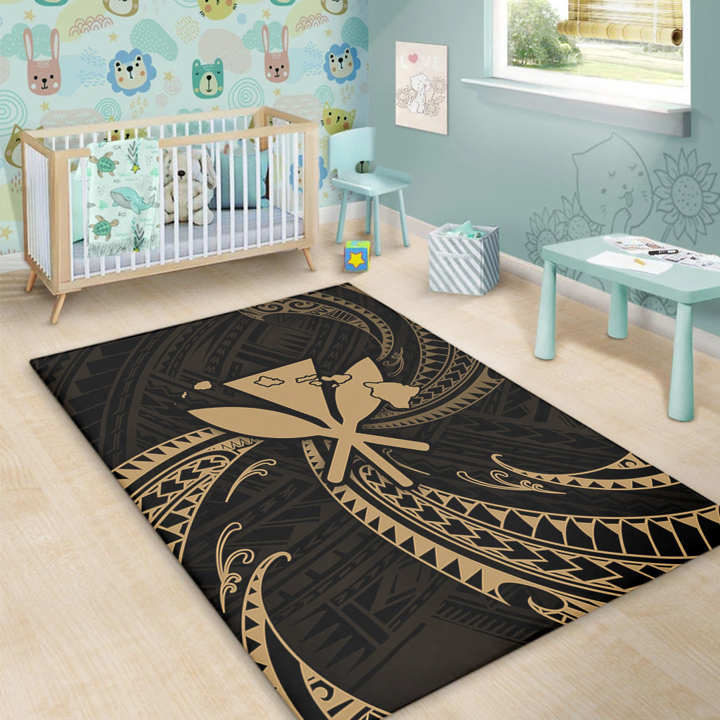 Hawaii Area Rug Kanaka Map Tribal Wave-Myprintsy