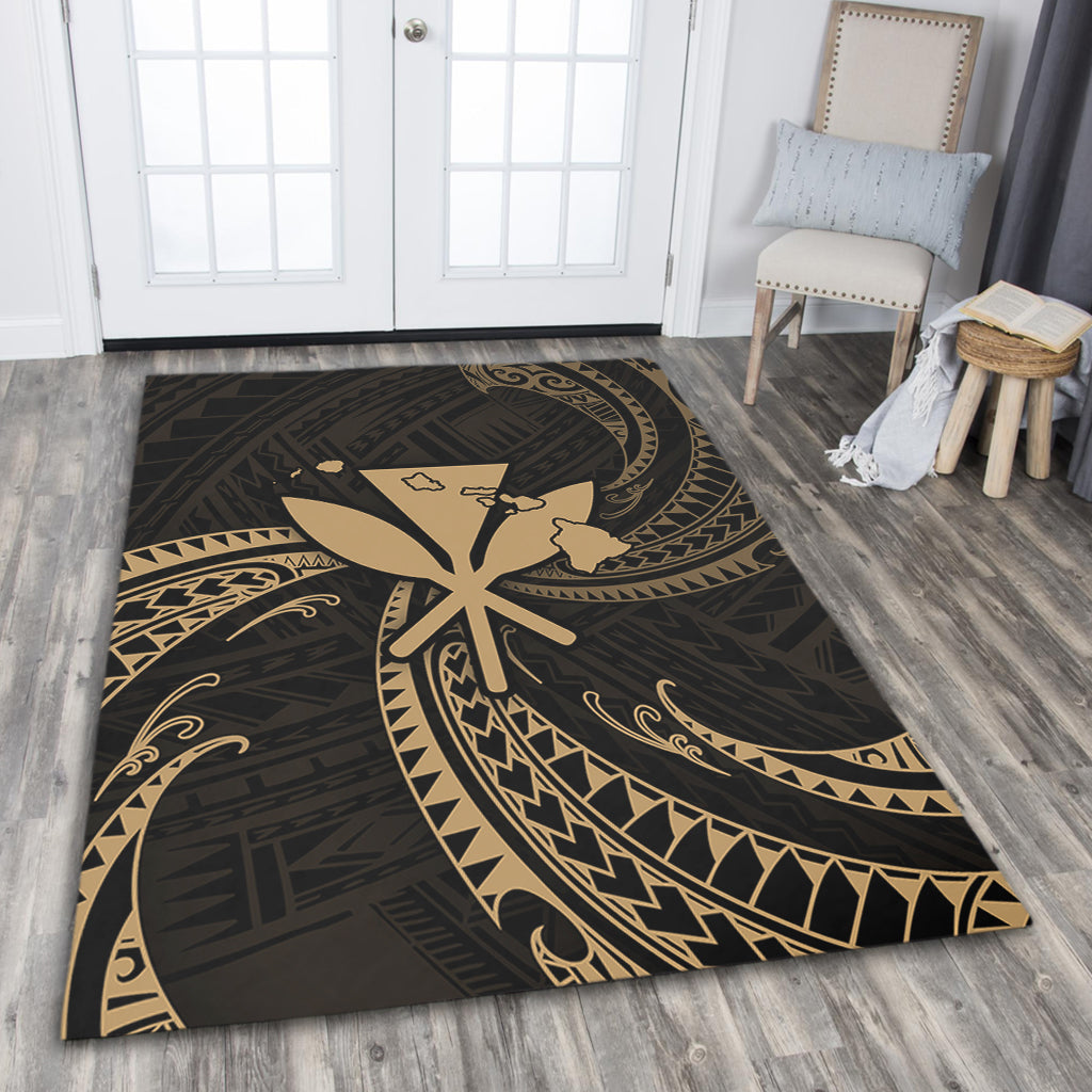 Hawaii Area Rug Kanaka Map Tribal Wave-Myprintsy