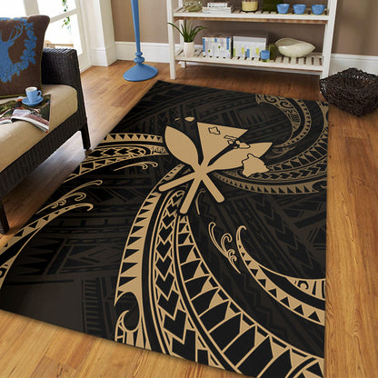 Hawaii Area Rug Kanaka Map Tribal Wave-Myprintsy