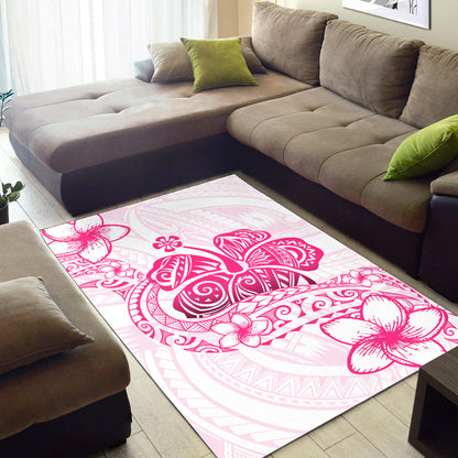 Hawaii Area Rug Pink Hibiscus And Plumeria Flowers Polynesian Decor-Myprintsy