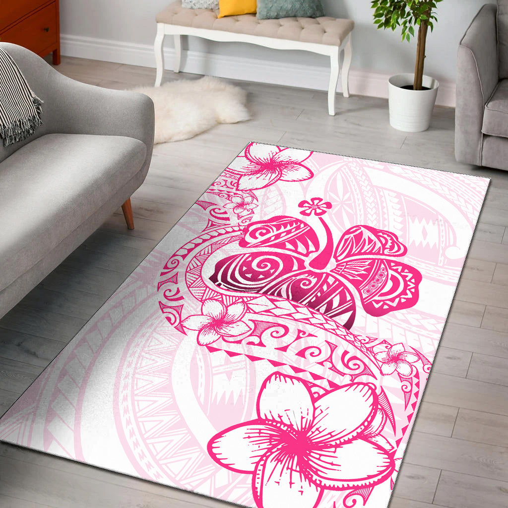 Hawaii Area Rug Pink Hibiscus And Plumeria Flowers Polynesian Decor-Myprintsy