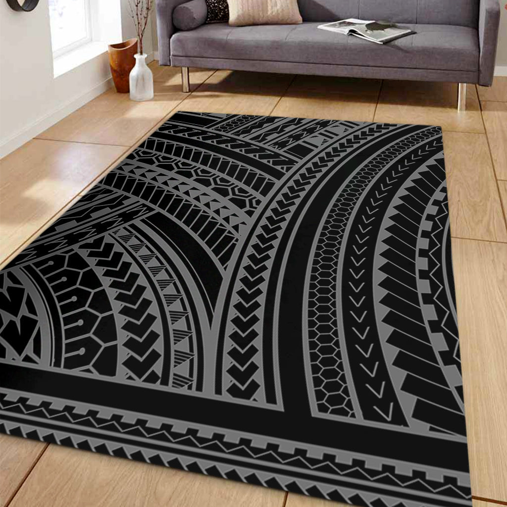 Hawaii Area Rug Polynesia Pattern Gray-Myprintsy