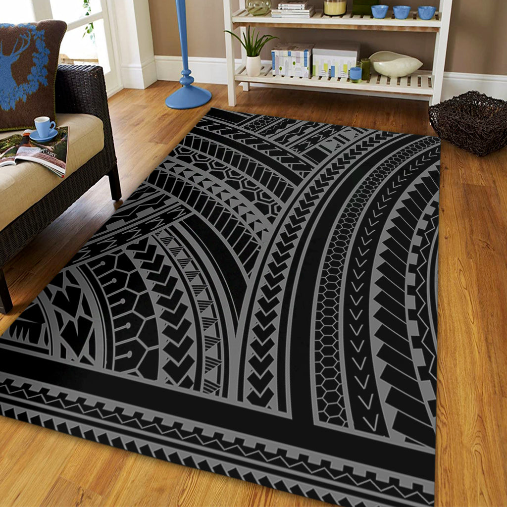 Hawaii Area Rug Polynesia Pattern Gray-Myprintsy