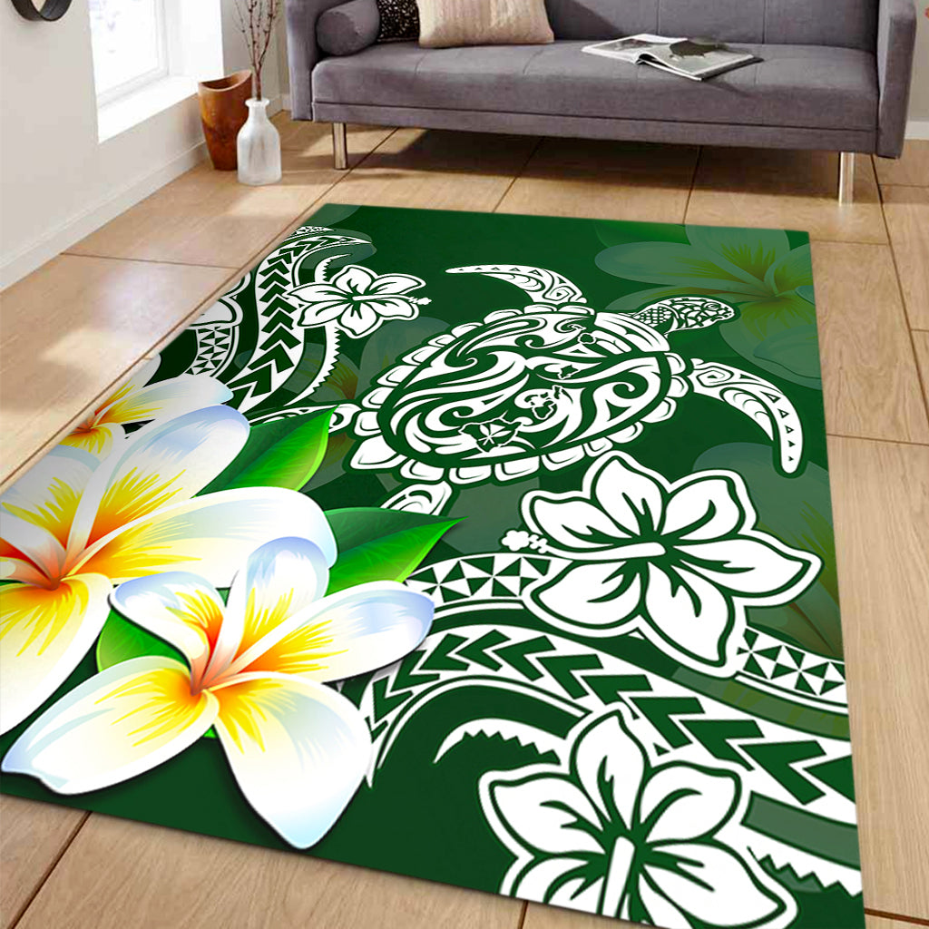 Hawaii Area Rug Polynesian Turtle Tattoo Plumeria Original Style-Myprintsy