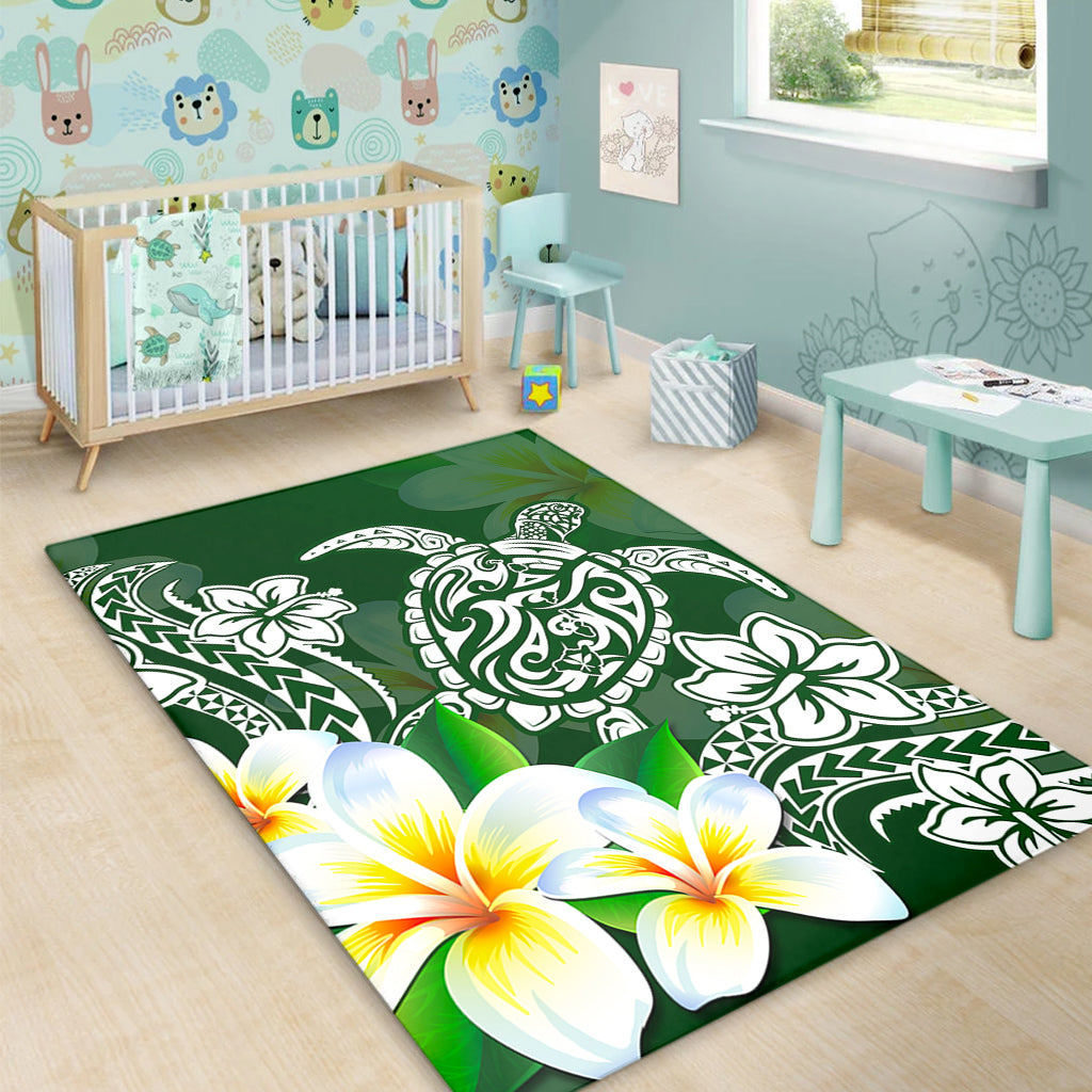 Hawaii Area Rug Polynesian Turtle Tattoo Plumeria Original Style-Myprintsy