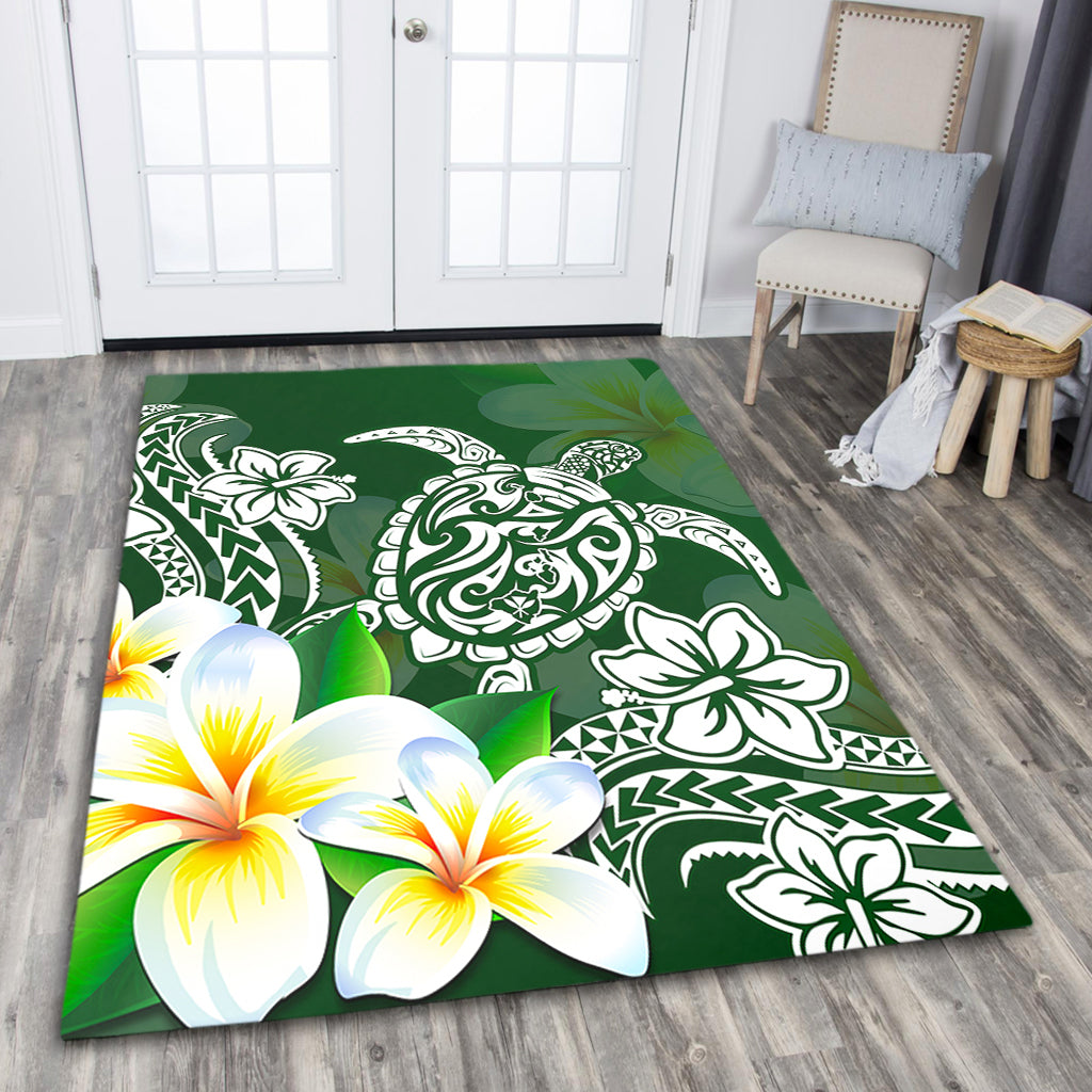 Hawaii Area Rug Polynesian Turtle Tattoo Plumeria Original Style-Myprintsy
